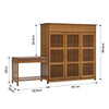 Hallway Shoe Cabinet & Bench Bamboo Wood 3 Doors Storage Sideboard Shoe Bench UK