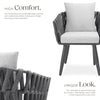 Garden Chair Outdoor Armchair Aluminium Frame Rope String Thick Cushions