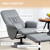 Swivel Recliner with Ottoman PU Leather Reclining Chair and Footrest Light Grey