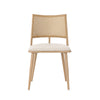 Modern Dining Chairs Set of 2 Kitchen Chairs with Rattan Backrest & Padded Seat