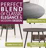 Dining Table, Black Wooden Effect Round Table in Metal Legs, Small Kitchen Table