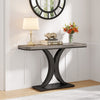 100 cm Industrial Console Table, Narrow Entryway Foyer Table with X shape Base