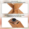 Round Dining Table Wooden Legs 100cm Tempered Glass Kitchen Living Room