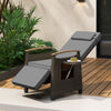 Patio Rattan Lounge Chair Outdoor Recliner Chair w/ Backrest & Footrest Grey
