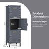 COSTWAY Metal Storage Locker 100cm Industrial Cabinet w/ 3 Lockable Doors,