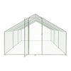Walk In Chicken Run Galvanized Chicken Coop Hen House w/ Galvanized Frame & Lock