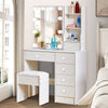 Dressing Table With 7 Drawers Mirror Stool Set Makeup Desk Vanity Table Bedroom