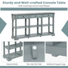 3-Tier Console Table Wooden Sofa Side Table W/ Storage Shelves & 3 Drawers