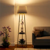 62" Tall Tripod Floor Lamp with Shelves Farmhouse Library Standing Corner Lamp