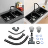 New Inset Quartz Stone Single Double Deep Bowl Kitchen Sink w/Drainer Waste Kit