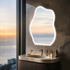 Modern Irregular LED Bathroom Mirror Washbasin Backlit Aesthetic Fogless Mirror