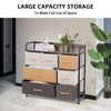 Fabric Chest Of Drawers with Shelves Industrial 4 Drawer Dresser Organizer Brown