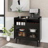 Kitchen Storage Cabinet Wooden Buffet Sideboard Cupboard 2 Sliding Glass Doors