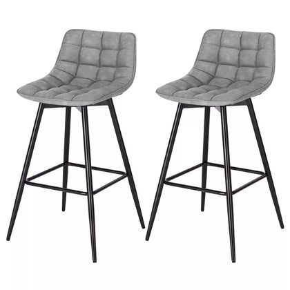 2x Barstools Breakfast High Counter Bar Chairs with Backrest Kitchen Pub Cafe