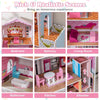 Wooden Dolls House Large 3-Storey Dollhouse with Simulated Rooms DIY Playhouse