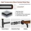 Thicken Metal Pipe Clothes Rack Wooden Clothes Hanger Shelf Holder Garment Rail