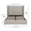 Dusk Madison Stone Grey Linen Look Fabric King Size Ottoman Storage Bed RRP £899
