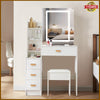 Vanity Table Set LED Mirror Makeup Desk with Storage Dressing Dresser Bedroom