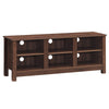 TV Stand for TVs up to 55 Inches Wooden 6 Storage Compartments TV Cabinet Table