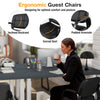 Set of 4 Ergonomic Reception Chair w/Padded Armrests-Black
