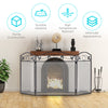 3 Panel Foldable Fireplace Screen Protector Steel Freestanding Spark Guard