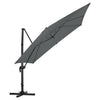 3*3m Large Roma Parasol Banana Cantilever Hanging Umbrella Outdoor Garden Patio