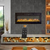 LED Fireplace Media Wall Fire Wall Mounted / Standing Electric Heater 40-100in