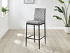 2x Milan Diamond Pattern Faux Leather Grey Bar Stools With Black Legs Set of 2