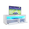 Modern White TV Stand High Gloss Doors Entertainment Unit Cabinet With LED Light
