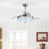 42" Ceiling Fan Light with Remote Control 3 Colour LED Invisible Fan Chandelier