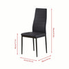 Modern Set of 4 Faux Leather Dining Chair Padded Seat Kitchen Dinning Room Black