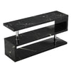 Miami High Gloss S Shape TV Stand In Milano Marble Effect