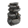 Solar Power Outdoor Water Feature Fountain 4Tier Rock Cascading Ornament w/Light
