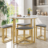 Dining Table and Chairs Set of 4 Space-Saving Kitchen Table Stools w/ Metal Legs