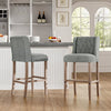2x Linen Padded Breakfast Bar Stools Kitchen Pub Barstools Counter High Chair