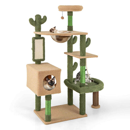 150 cm Cactus Cat Tree Indoor Multi-level Cat Tower w/ Sisal Scratching