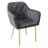 Set of 2/4 Grey Modern Velvet Kitchen Dining Chairs Soft Padded Seat Metal Legs