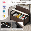 150L Outdoor Storage Bench PE Rattan Deck Box Seat w/Cushion-Brown