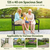 Outdoor Metal Loveseat Chair with Patterned Backrest-Black