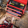 Portable Tool Box Tool Storage Chest Double Latch Toolbox w/Carrying Handle