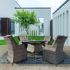 Luxury Garden 4 Seater 115cmx73cm = Round Dining Set - Outdoor Rattan Furniture