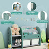 Kids Toy Storage Organizer 2-Tier Bookshelf Bookcase Display Rack W/Plastic Bins