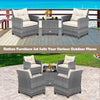 3 PCS Patio Furniture Set Outdoor Patio Rattan Sofa Set W/ Soft Seat White