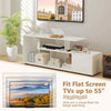 3-Tier Media Console Table TV Stand for TVs up to 55”-White