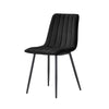 Set of 2 Velvet Black Dining Chair Metal legs Dining room Home Cafe Furniture