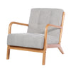 Mid-Century Modern Armchair Velvet Upholstered Solid Wooden Frame Accent Chair