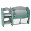Kids Toy Storage Organizer 2-Tier Bookshelf Bookcase Display Rack W/Plastic Bins