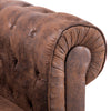 CHESTERFIELD Sofa Armchair Club Large Chair Button in Antique Brown FAUX LEATHER