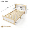 3ft Single Size Bed Single Bed Pine Wooden Kids Bed Frame with Storage Headboard
