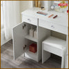 Dressing Table Makeup Desk With Mirror 10 LED Drawers Stool Vanity Set Bedroom